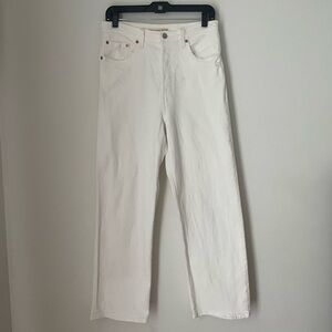 Levi's Ribcage Straight Ankle White Jeans Cloud Over 29” waist 27” inseam